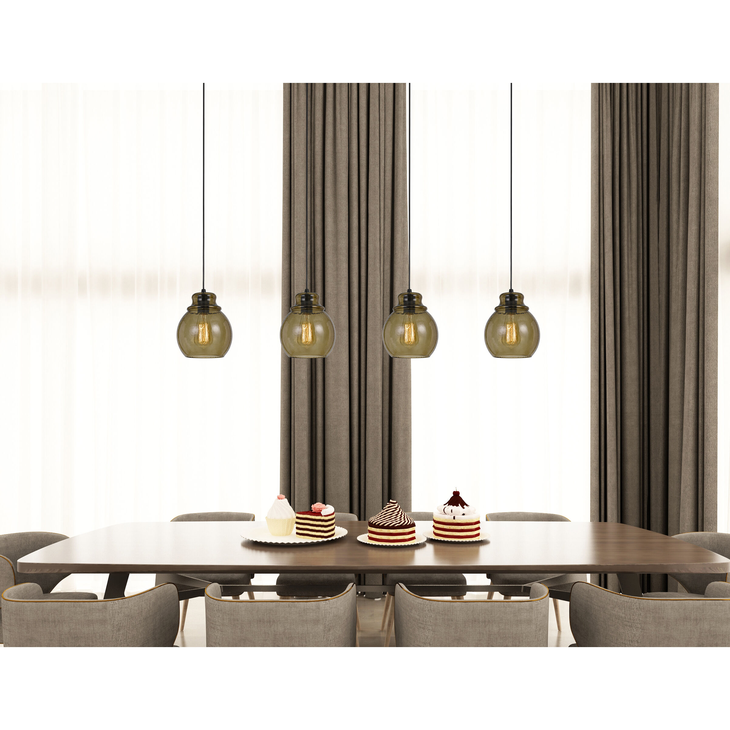 Aversa 1 Light 7 inch Amber Glass Pendant Ceiling Light