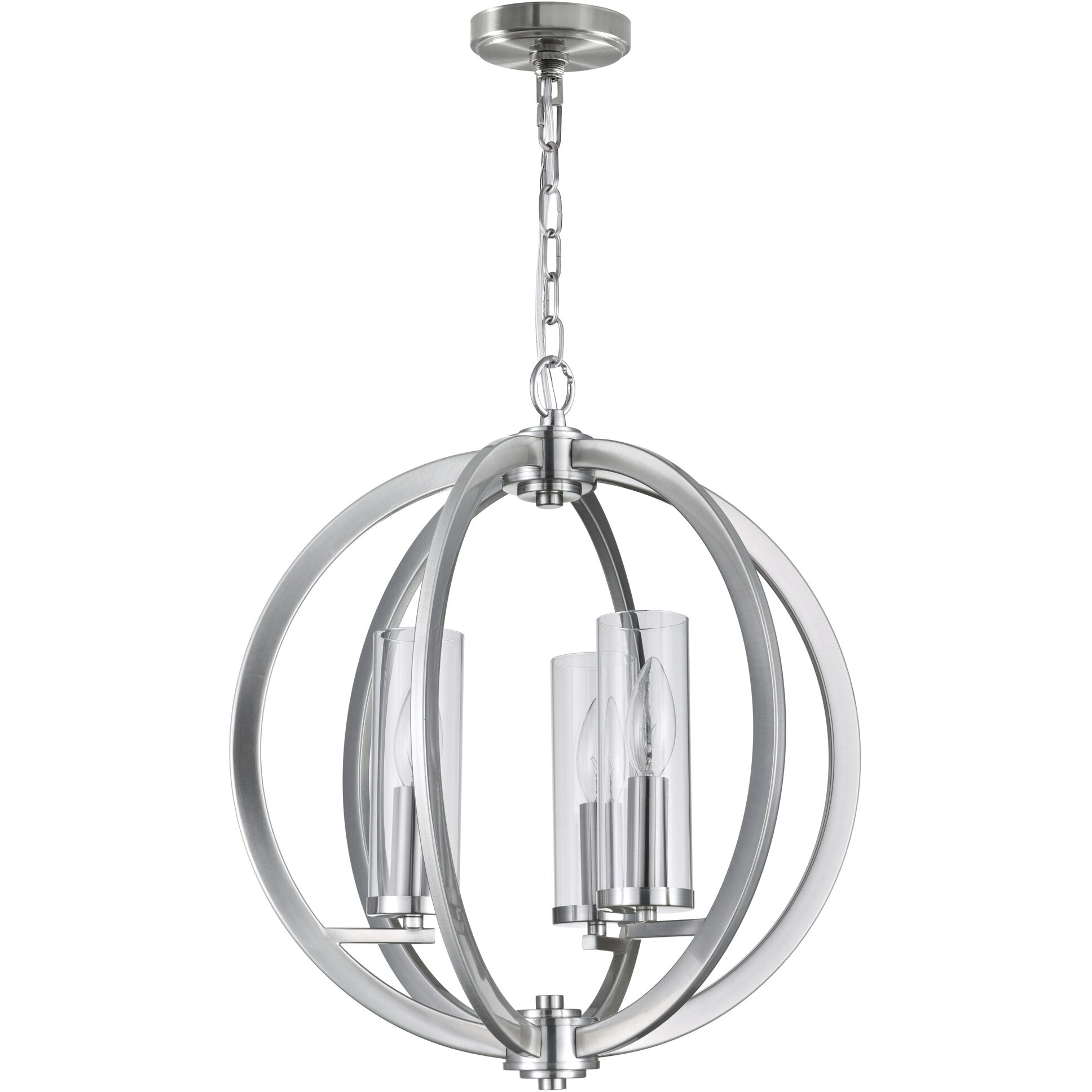 Elton 3 Light 16 inch Satin Nickel Chandelier Ceiling Light