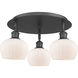 Fenton 3 Light 18.25 inch Matte Black Flush Mount Ceiling Light in Matte White