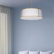 Trapezoid 4 Light 24 inch Gold with White Pendant Ceiling Light