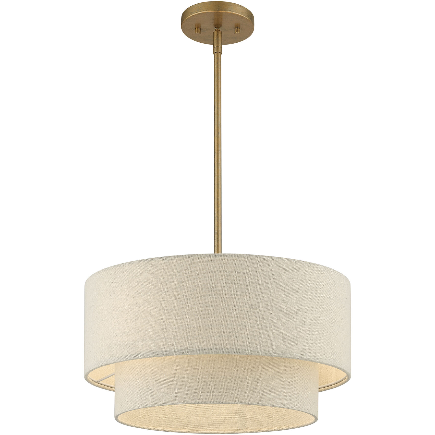 Bellingham 3 Light 17 inch Antique Gold Leaf Pendant Chandelier Ceiling Light