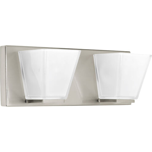 Streaming 2 Light 14 inch Brushed Nickel Vanity Wall Light