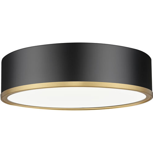 Bradley LED 16 inch Matte Black and Modern Gold Flush Mount Ceiling Light