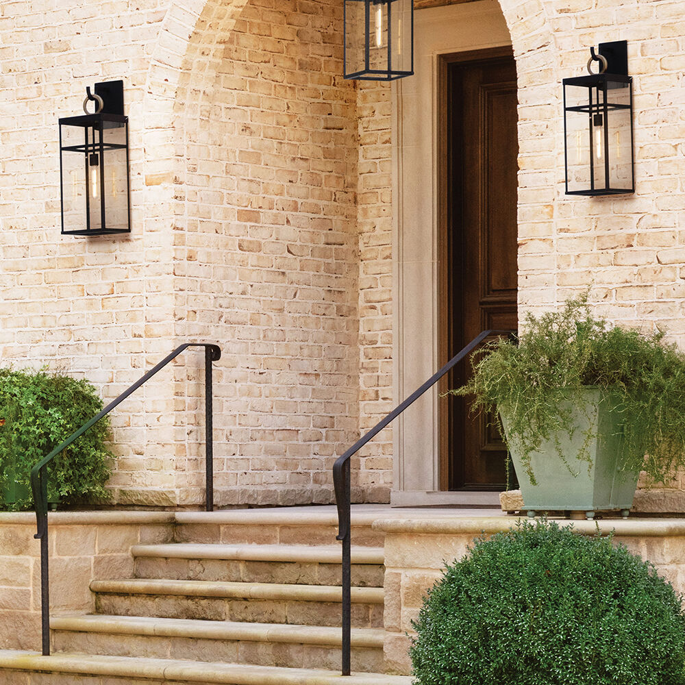 Open Air Porter LED 7.5 inch Aged Zinc Outdoor Hanging Lantern, Estate Series