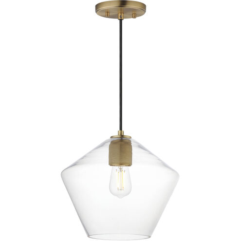 Geode 1 Light 11.75 inch Natural Aged Brass Single Pendant Ceiling Light