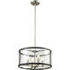 Downtown 4 Light 15.75 inch Buffed Nickel And Graphite Pendant Ceiling Light