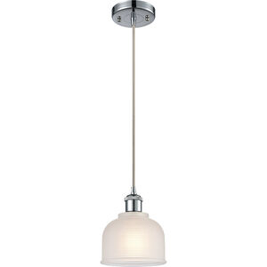 Ballston Dayton LED 6 inch Polished Chrome Mini Pendant Ceiling Light in White Glass, Ballston