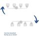 Quillan 4 Light 33.62 inch White Plaster Bathroom Vanity Light Wall Light
