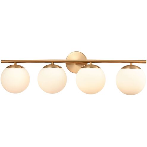 Hollywood Blvd. 4 Light 30 inch Satin Brass Vanity Light Wall Light