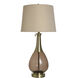 Isaiah 37 inch 100.00 watt Wine Amber Tint and Brass Table Lamp Portable Light