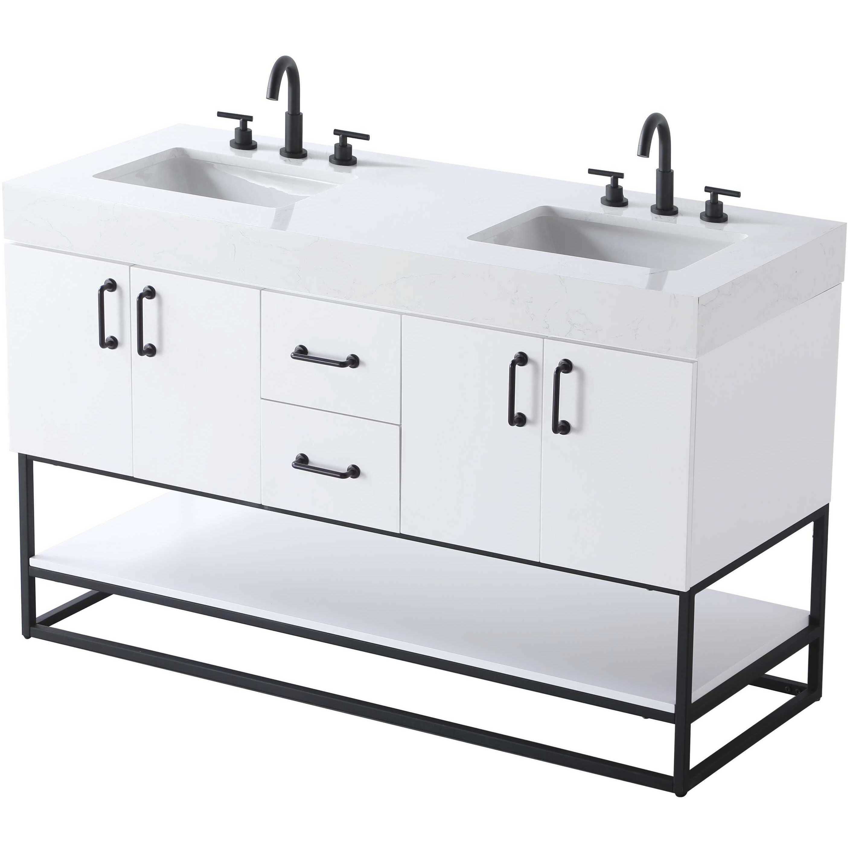 Caroline 54 X 34 inch White Bathroom Vanity Cabinet