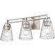 Lyna 3 Light 22 inch Brushed Nickel Vanity Wall Light