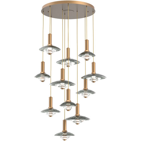 Cirrus LED 43.5 inch Novel Brass Multi-Pendant Ceiling Light in Smoke Granite