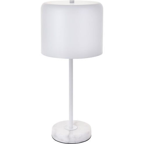 Exemplar 21 inch 40 watt White with White Marble Table lamp Portable Light