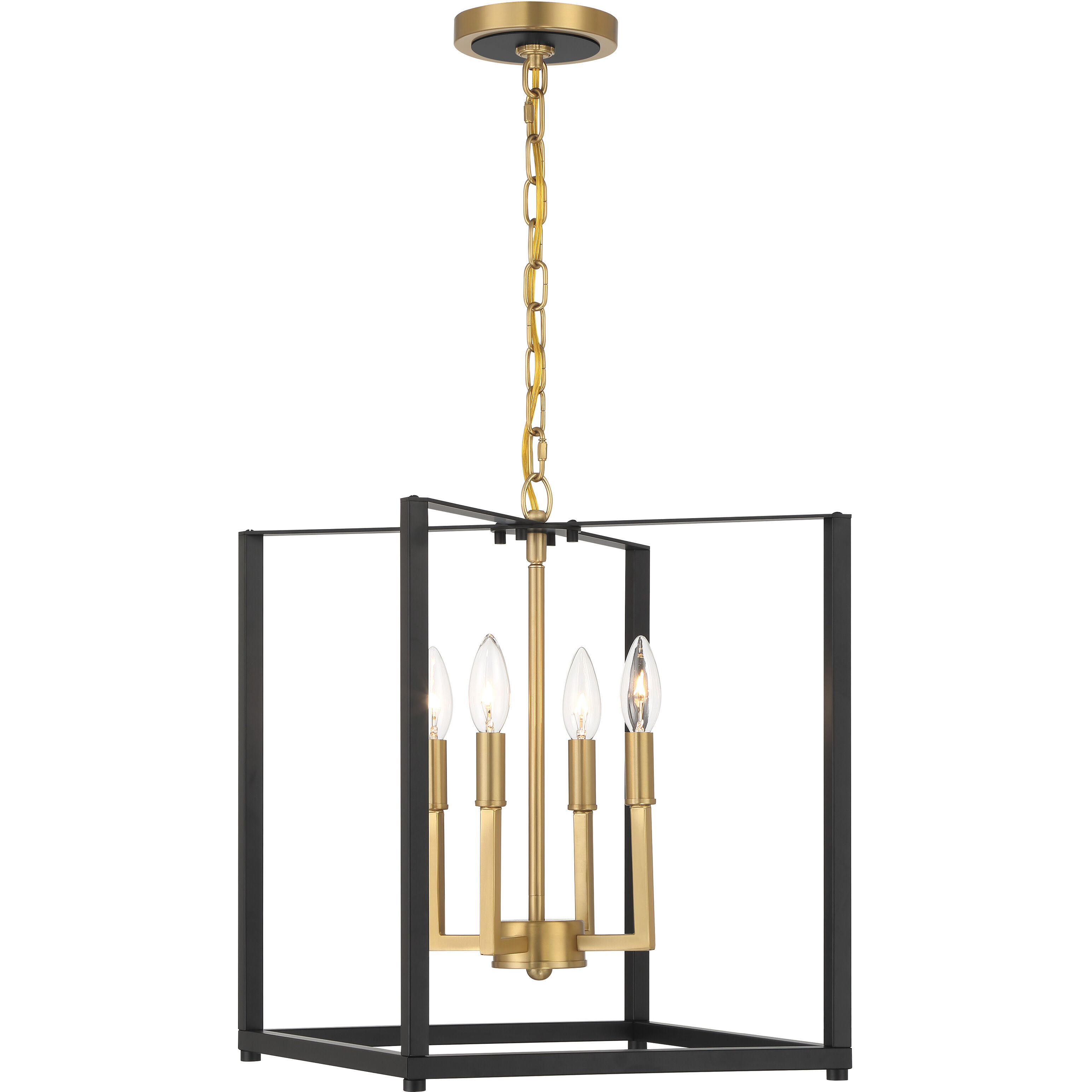 Colwick 4 Light 13.75 inch Matte Black and Signature Gold Pendant Ceiling Light
