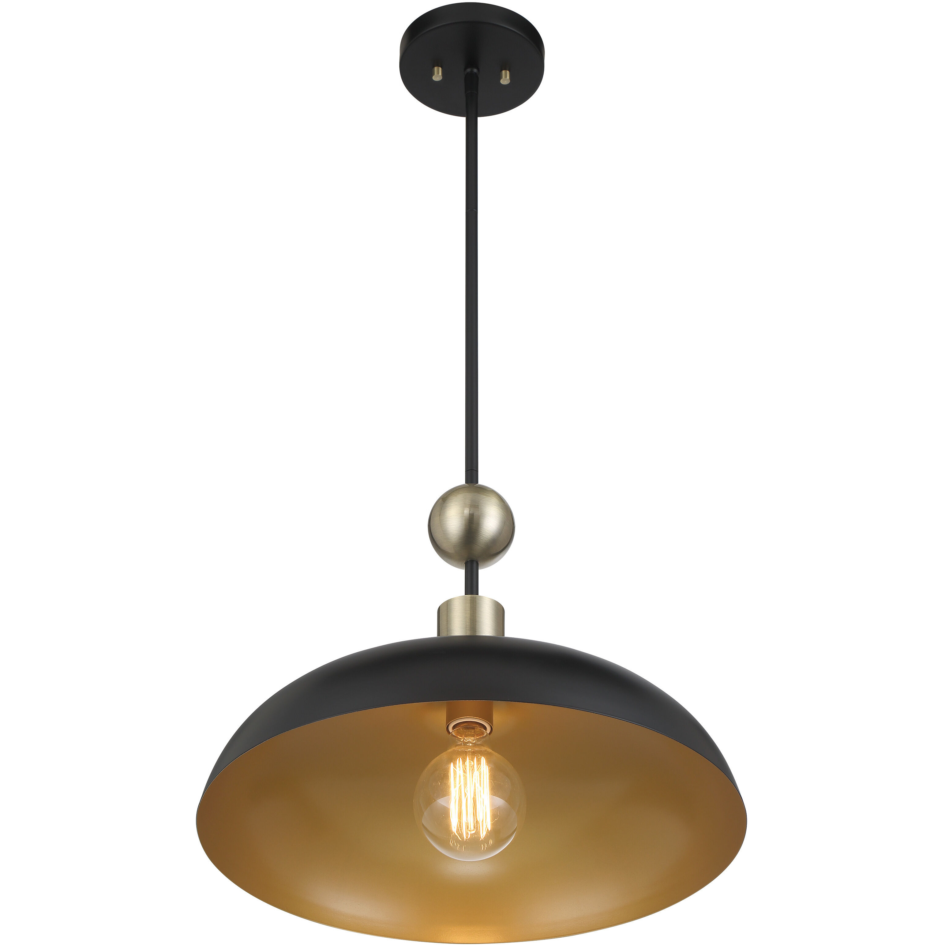 Biloxi 1 Light 17.75 inch Coal And Weathered Antique Brass Pendant Ceiling Light