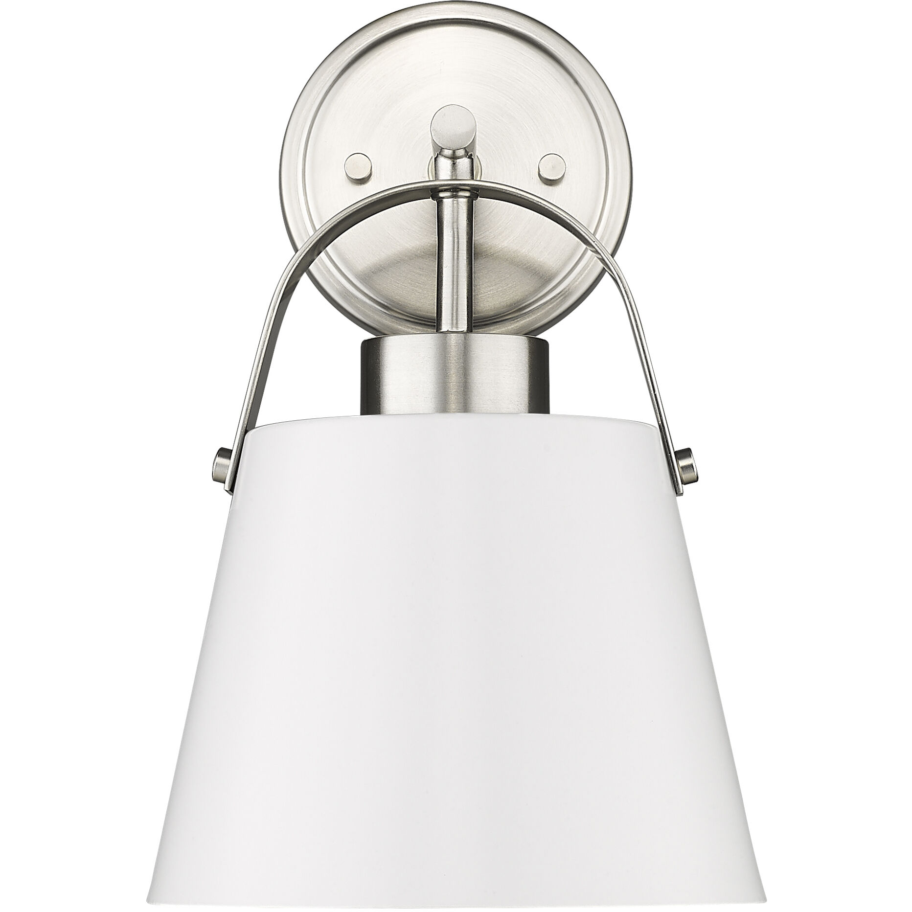 Z-Studio 1 Light 8 inch Matte White and Brushed Nickel Wall Sconce Wall Light