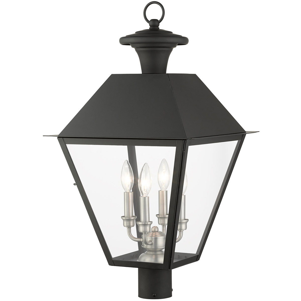 Mansfield 4 Light 28 inch Black Outdoor Post Top Lantern