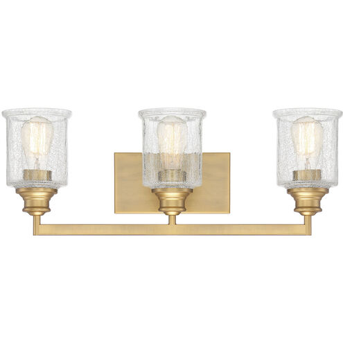 Hampton 3 Light 24 inch Warm Brass Bathroom Vanity Light Wall Light