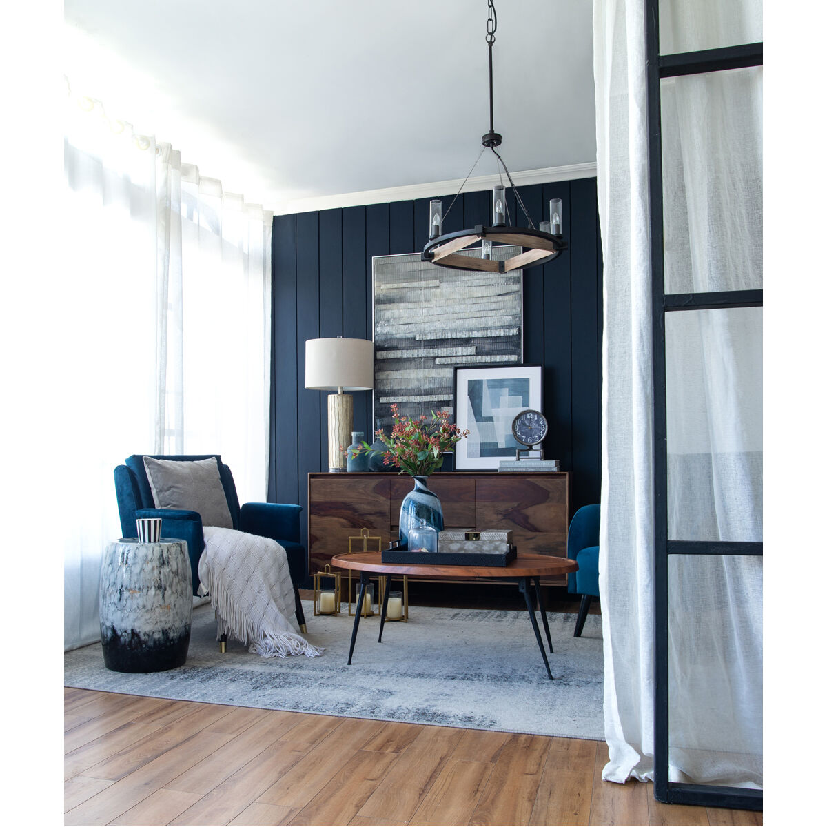 Zuri 19.7 inch Black/White Garden Stool