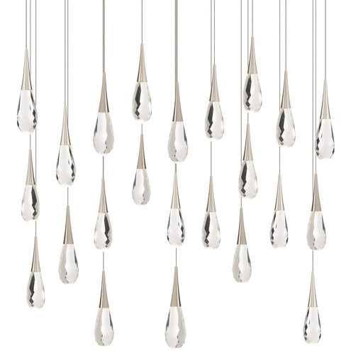Beyond Hibiscus LED 12 inch Polished Nickel Multi-Light Pendant Ceiling Light, Linear Canopy