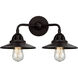 Nouveau 2 Railroad LED 16 inch Matte Black Bath Vanity Light Wall Light