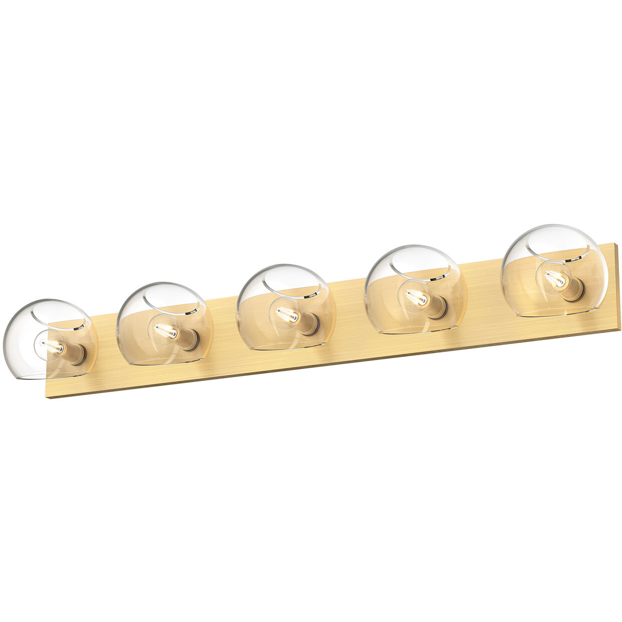 Willow 5 Light 39.38 inch Brushed Gold Bath Vanity Wall Light in Clear Glass