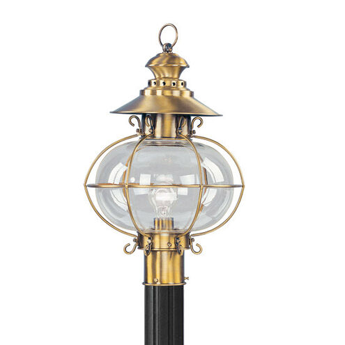 Harbor 1 Light 21 inch Flemish Brass Outdoor Post Top Lantern