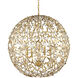 Secret Garden 4 Light 30 inch Contemporary Gold Leaf and Contemporary Gold Orb Chandelier Ceiling Light