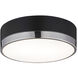 Trydor 2 Light 12 inch Black and Chrome Flush Mount Ceiling Light