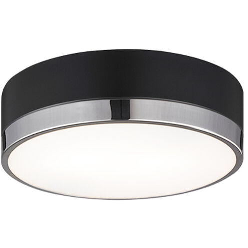 Trydor 2 Light 12 inch Black and Chrome Flush Mount Ceiling Light