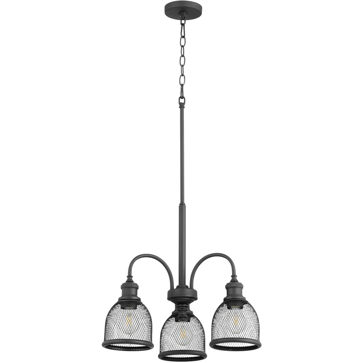 Omni 3 Light 19 inch Noir Mini Chandelier Ceiling Light, Convertible