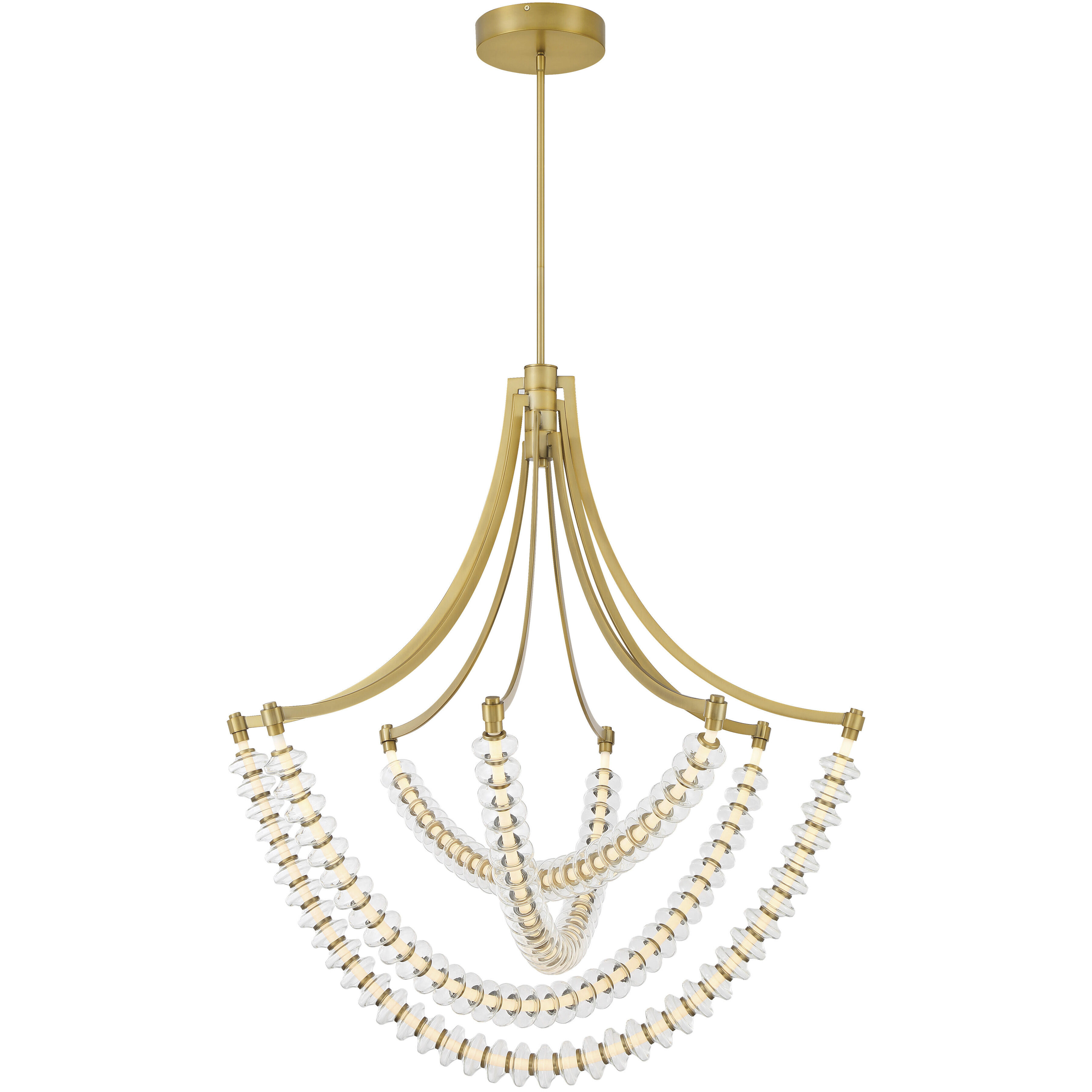 Pearl LED 39.25 inch Legacy Brass Chandelier Ceiling Light