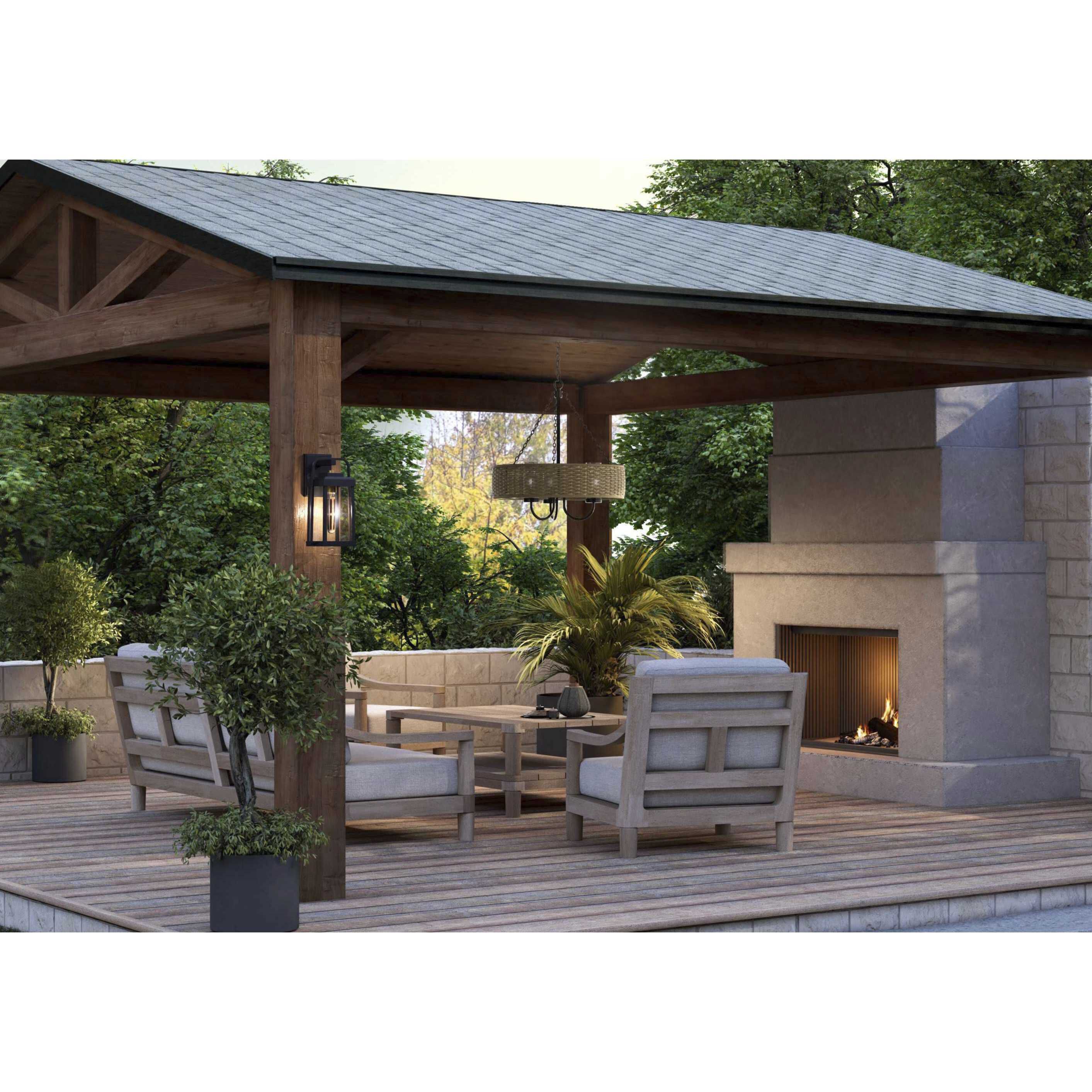 Pembroke 3 Light 20 inch Matte Black Outdoor Chandelier