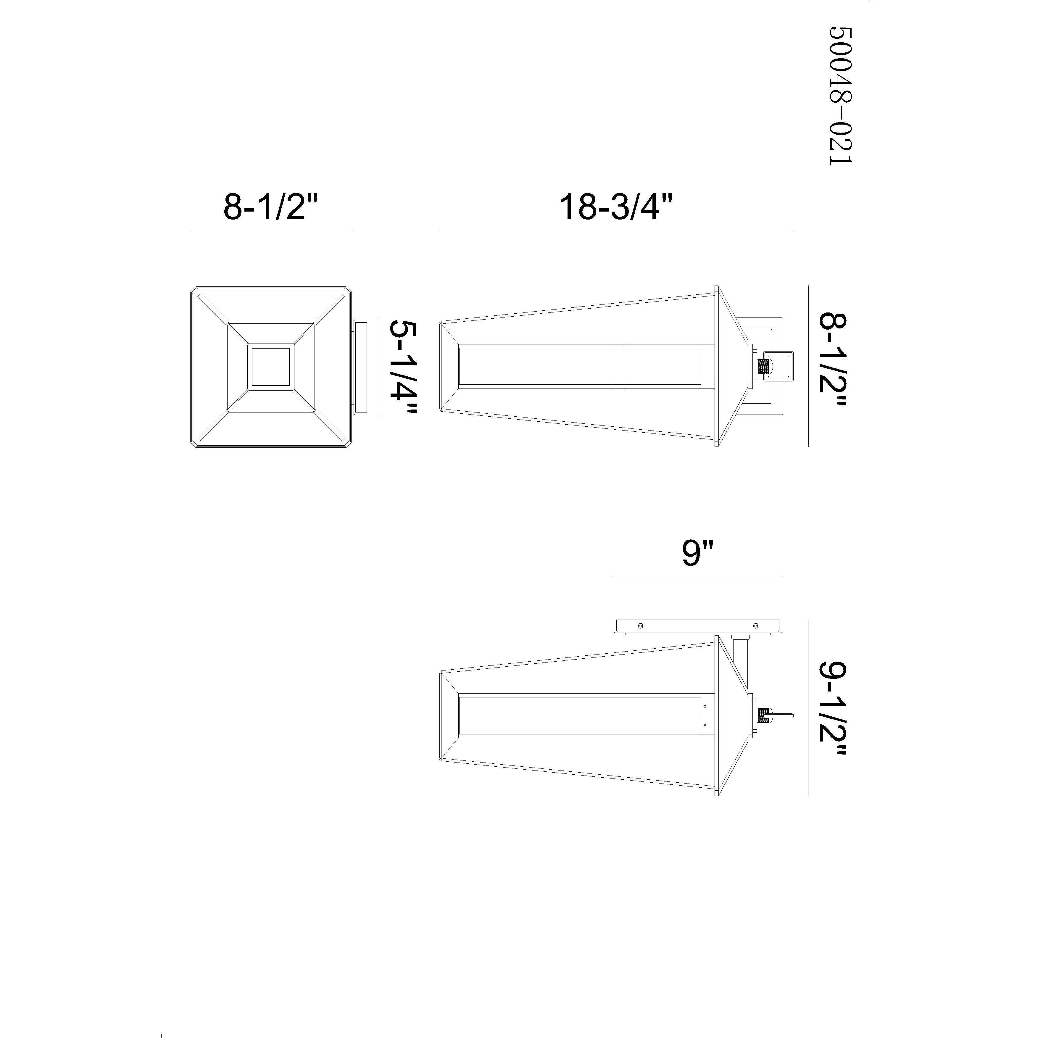 Andson LED 18.75 inch Satin Nickel-Sand Black Mix Outdoor Wall Sconce
