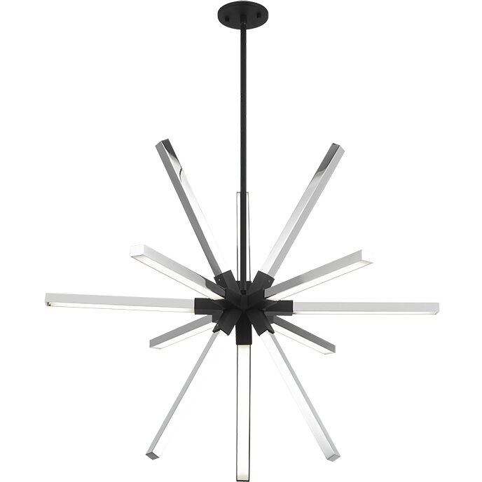Asterisk LED 32 inch Matte Black and Chrome Pendant Ceiling Light