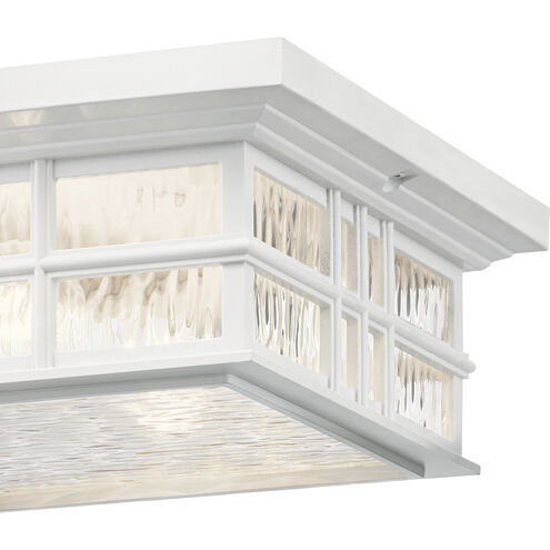 Beacon Square 2 Light 12 inch White Outdoor Flush & Semi Flush Mt