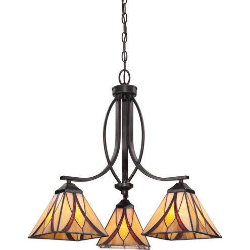 Asheville 3 Light 23 inch Valiant Bronze Dinette Chandelier Ceiling Light, Naturals