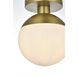 Eclipse 1 Light 8 inch Satin Gold Flush Mount Ceiling Light