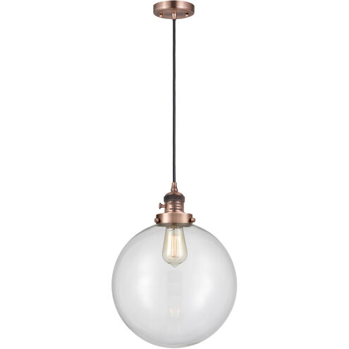 Franklin Restoration Beacon LED 12 inch Antique Copper Mini Pendant Ceiling Light