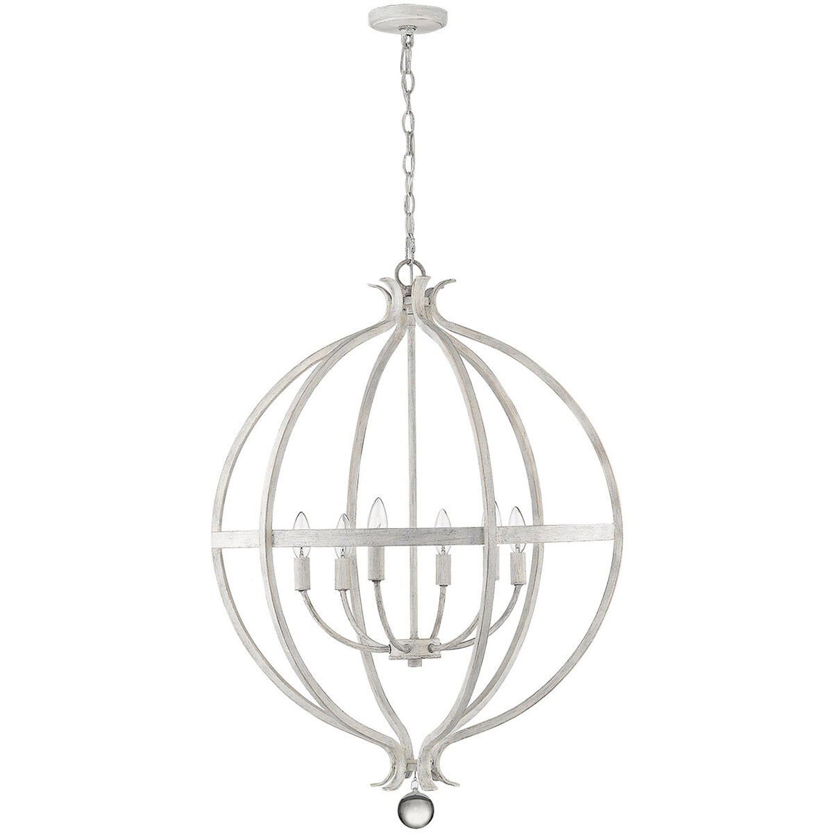 Callie 6 Light 26 inch Country White Pendant Ceiling Light