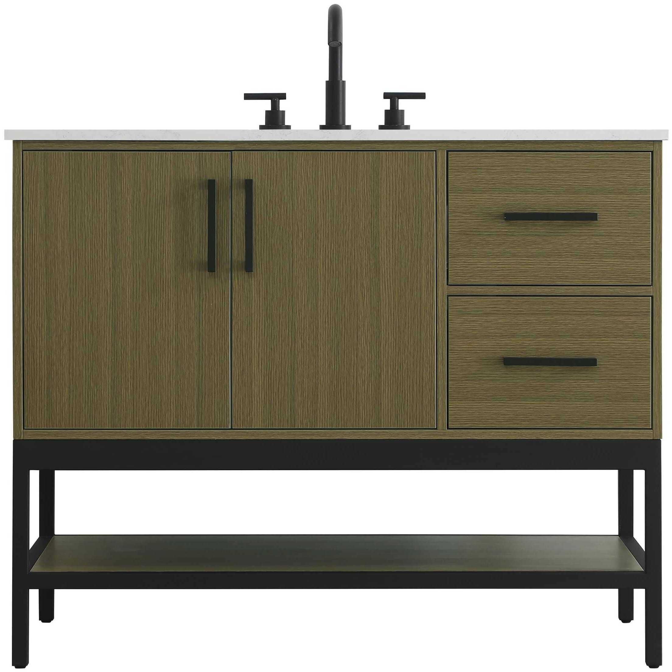 Lennox 42 X 34 inch Chestnut Brown Bathroom Vanity Cabinet