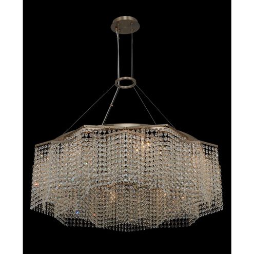 Cometa 8 Light 34 inch Brushed Champagne Gold Pendant Ceiling Light in Firenze Clear