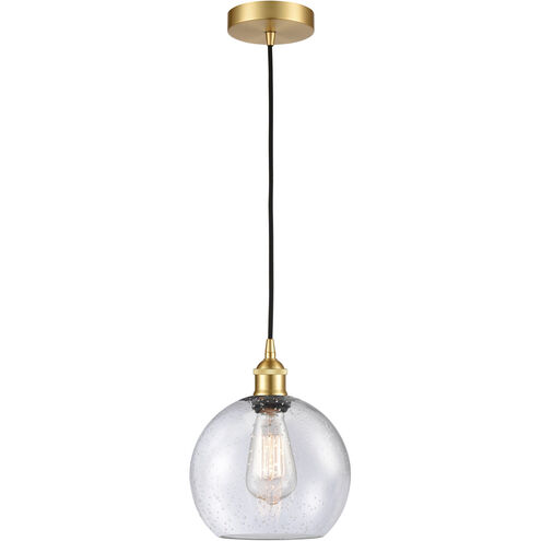Edison Athens LED 8 inch Satin Gold Mini Pendant Ceiling Light