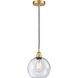 Edison Athens LED 8 inch Satin Gold Mini Pendant Ceiling Light