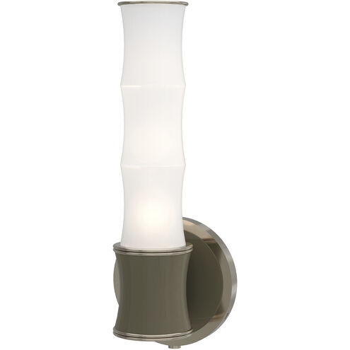 Kane Wall Sconce Wall Light in Polished Nickel, Smoky Taupe