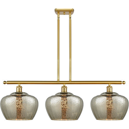 Ballston Large Fenton LED 38 inch Satin Gold Island Light Ceiling Light in Mercury Glass, Ballston
