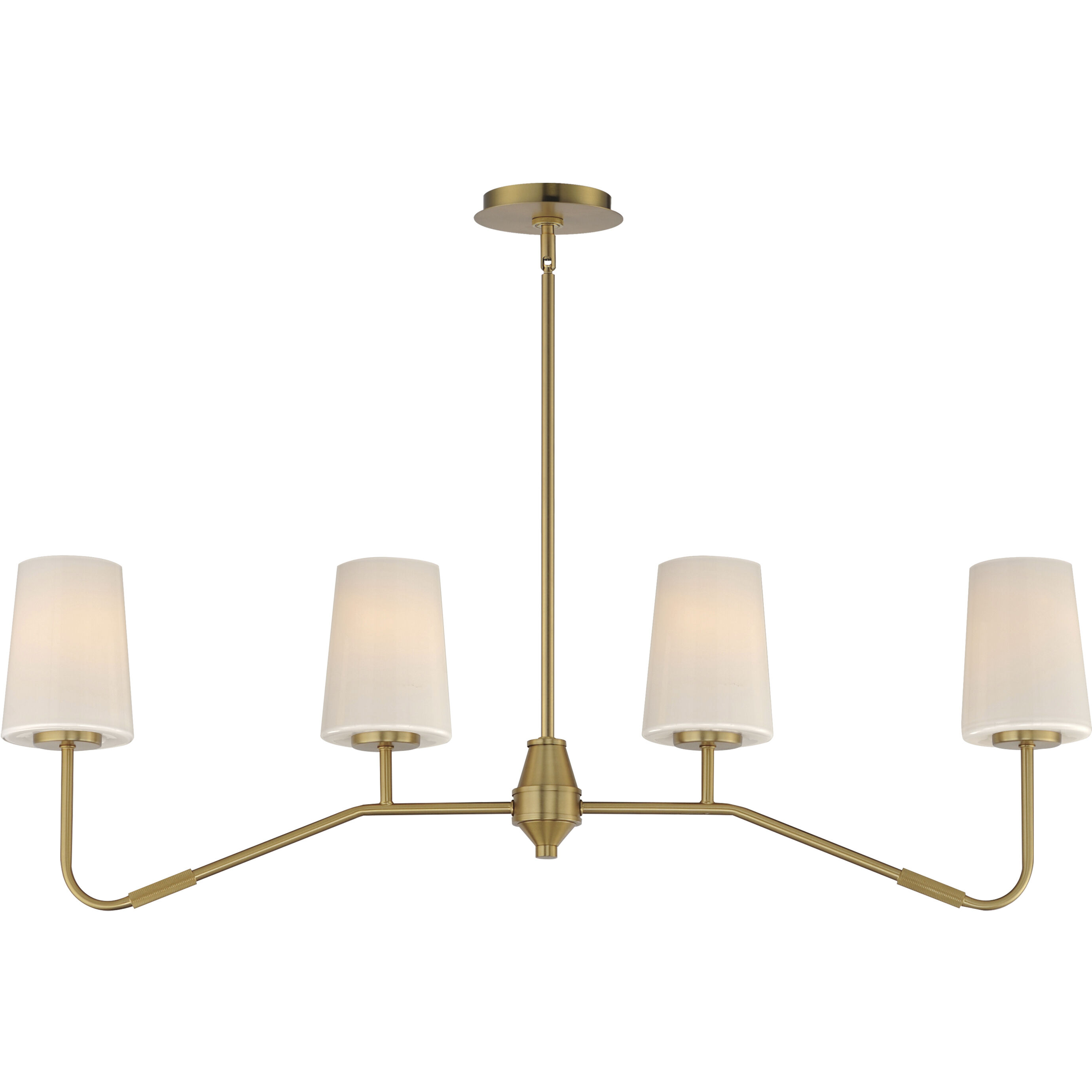 Durham 4 Light 38.5 inch Natural Aged Brass Linear Pendant Ceiling Light
