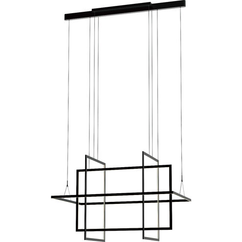 Geometry 30 inch Satin Dark Gray Chandelier Ceiling Light