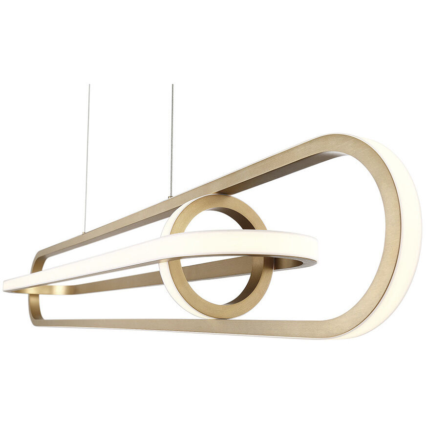 Demark Linear Chandelier Ceiling Light in Gold